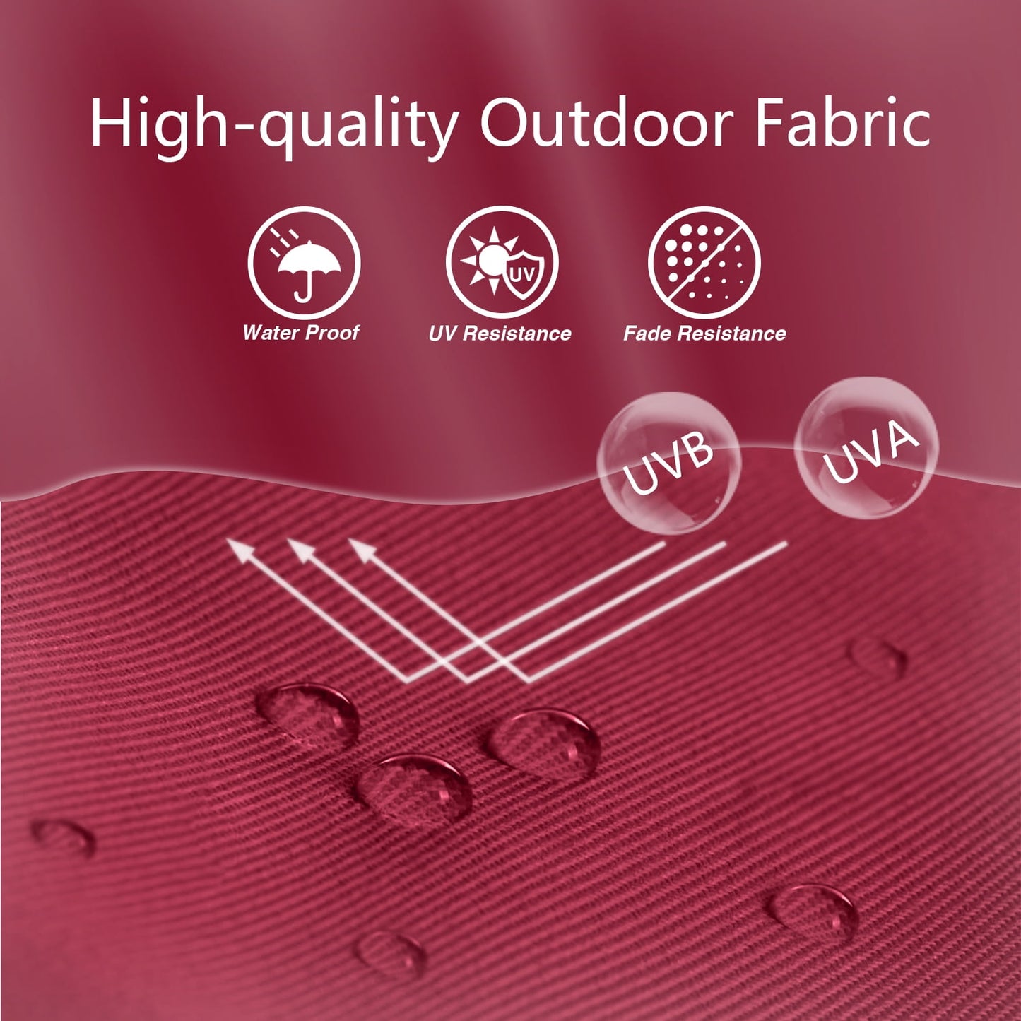 Maypex 10x6.5ft Rectangular Patio Umbrella with Crank Handle, Outdoor Market Umbrella with 6 Sturdy Umbrella Ribs, Waterproof, Burgundy