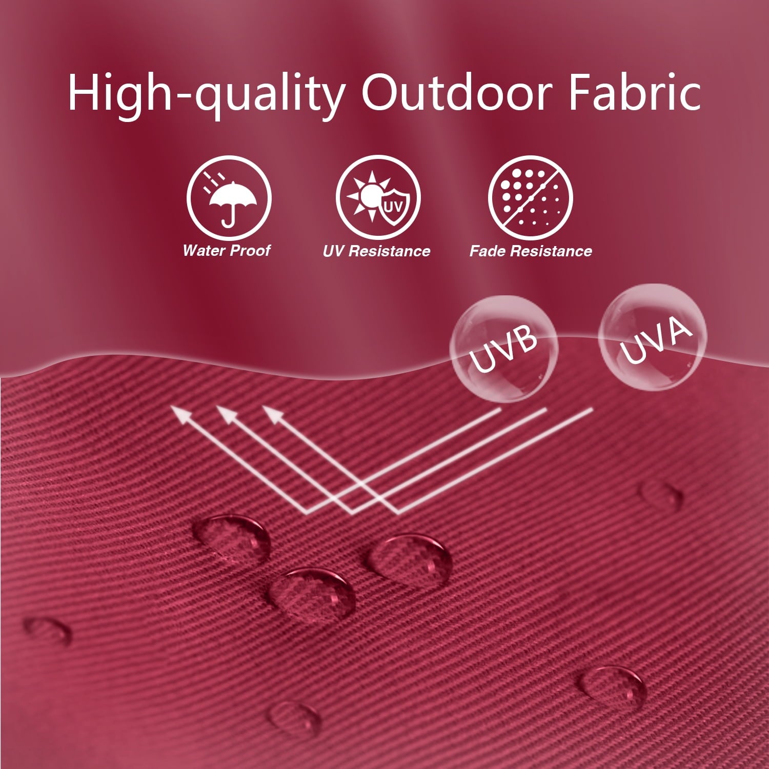 Maypex 10x6.5ft Rectangular Patio Umbrella with Crank Handle, Outdoor Market Umbrella with 6 Sturdy Umbrella Ribs, Waterproof, Burgundy