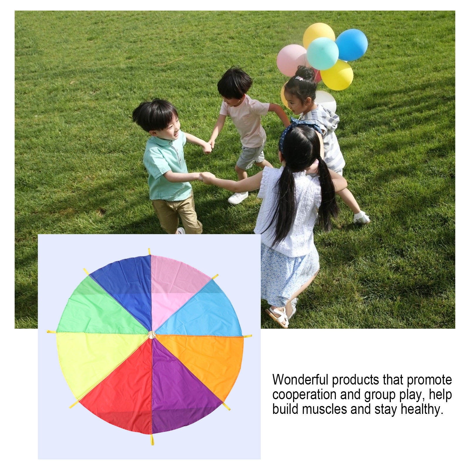 Masteelf Sturdy Rainbow Umbrella for Outdoor Use Waterproof Multi 12ft Diameter Great for Kids Play and