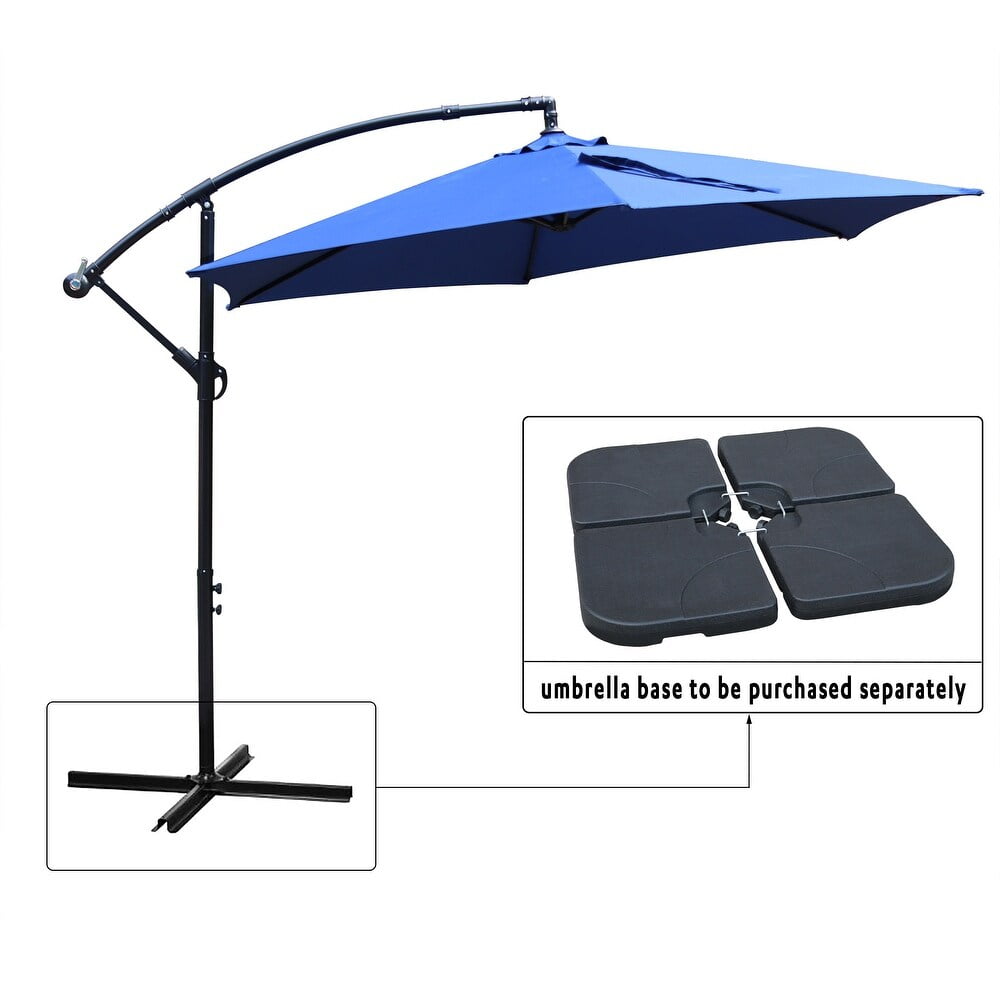 Abble 10ft Outdoor Hanging Offset Cantilever Umbrella with Crank - Navy