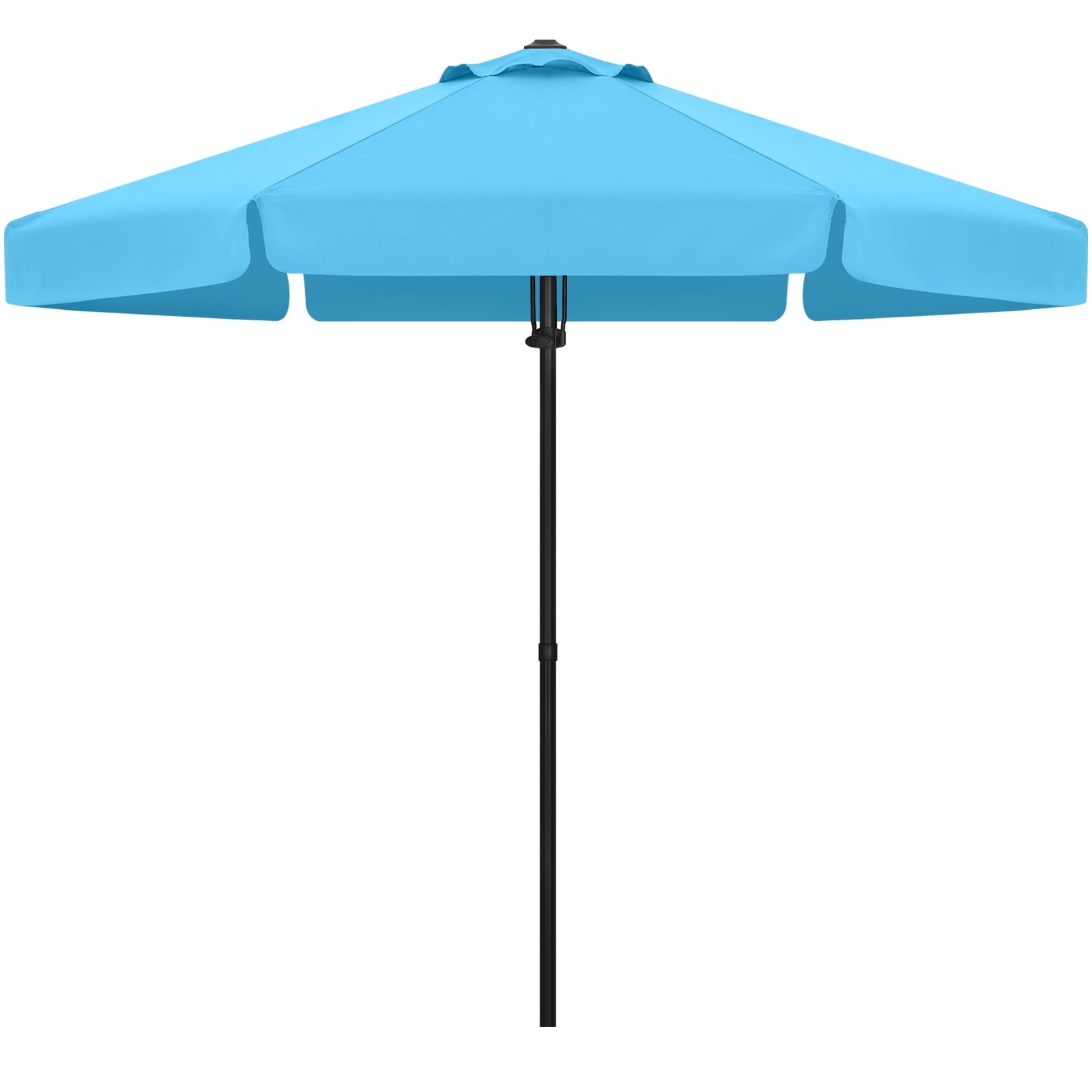 ABCCANOPY 7.5ft Outdoor Market Hand Push Patio Umbrella With Hanging Edge,12+Colors, Turquoise