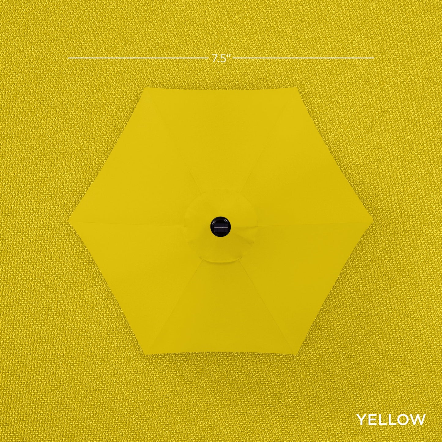 Best Choice Products 7.5ft Outdoor Solar Patio Umbrella for Deck, Pool w/ Tilt, Crank, LED Lights - Yellow
