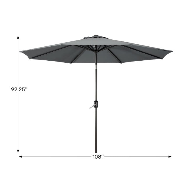 WestinTrends Paolo 9 Ft Outdoor Umbrella, Patio Shade Market Table Umbrella with Push Button Tilt and Easy Open Crank, Beige