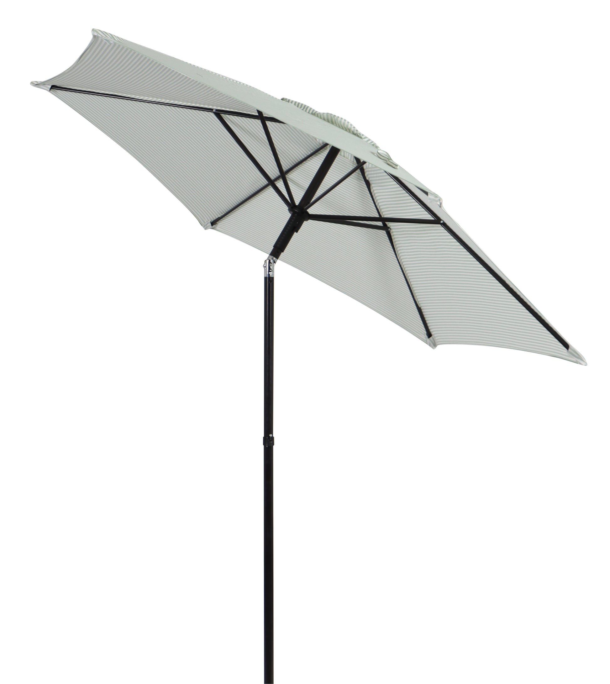 Better Homes & Gardens 7.5' Green Ticking Stripe Push-Up and Tilt Patio Umbrella