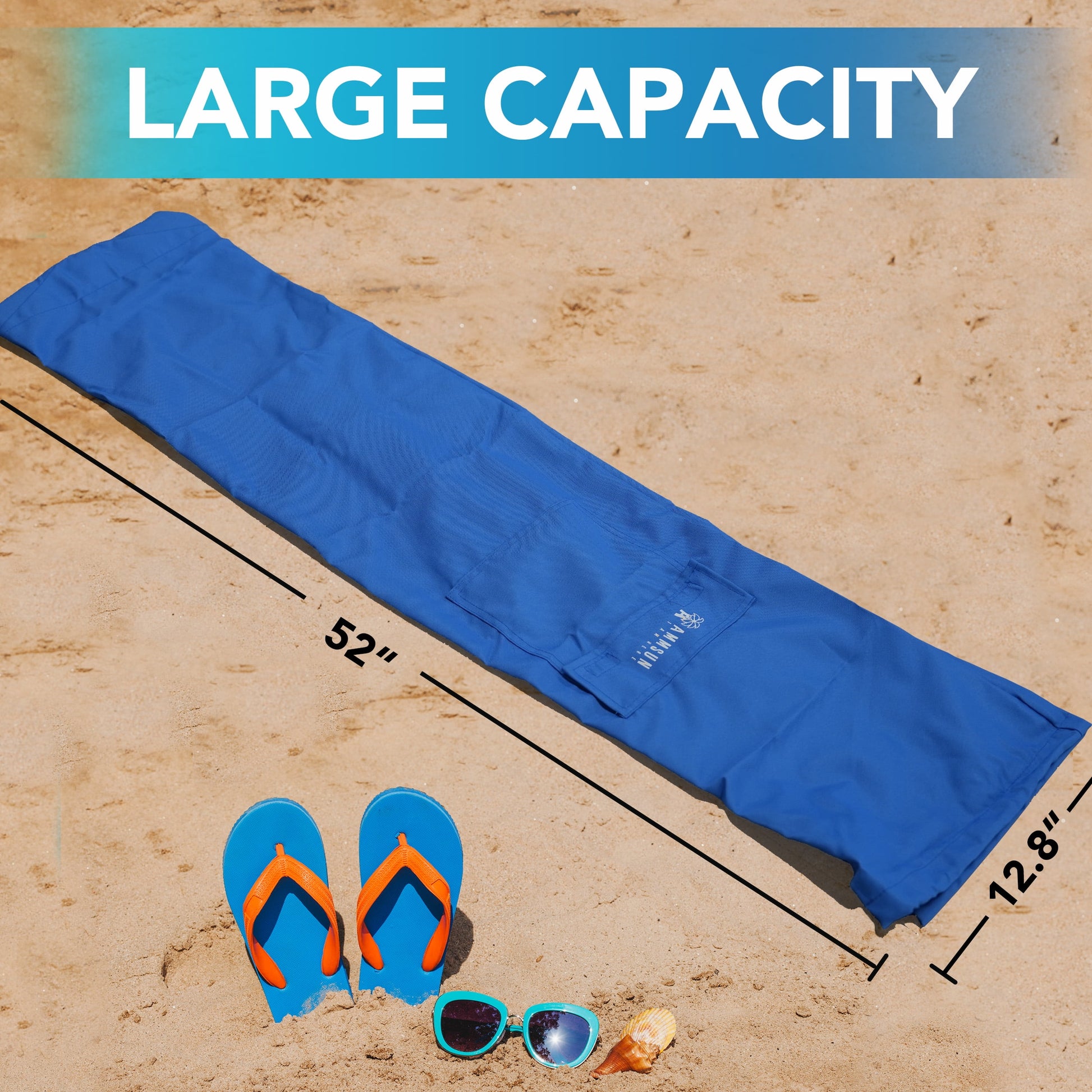 AMMSUN Commercial Grade Heavy Duty Beach Umbrella Carry Bag Universal for Outdoor Beach & Patio,Blue