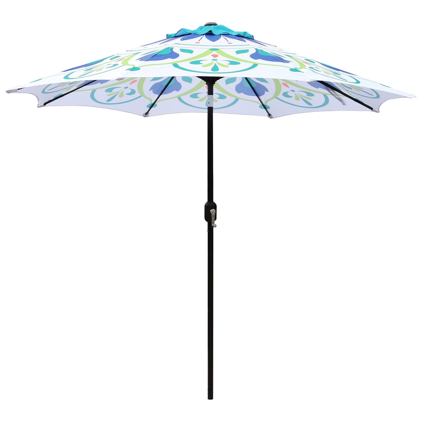 Abble 9ft Multicolor Crank & Tile Printed Patio Umbrella, Fade Resistant