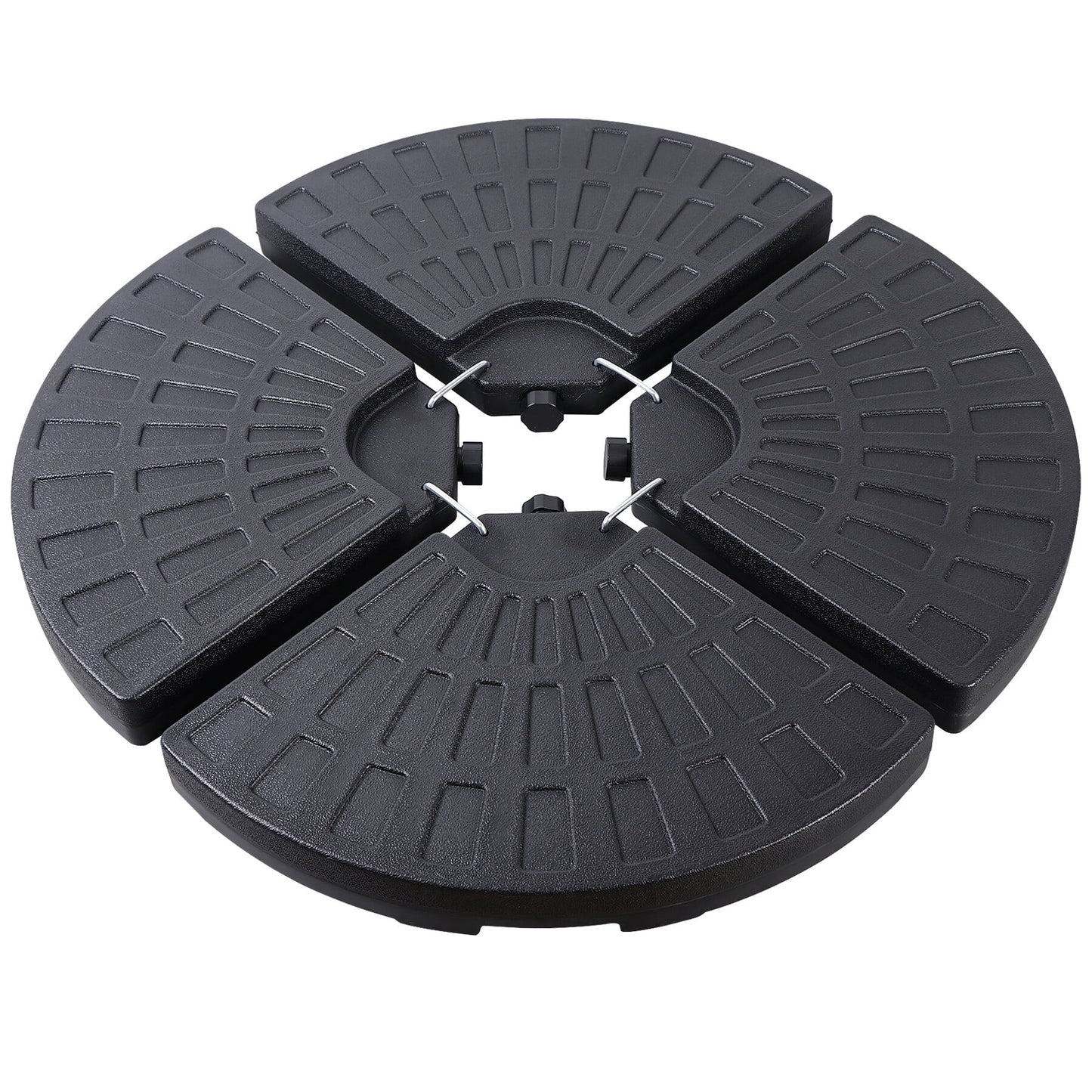 HomGarden 4PCS Heavy-Duty Cantilever Offset Patio Umbrella Round Base Water/Sand Fillable Plate Set