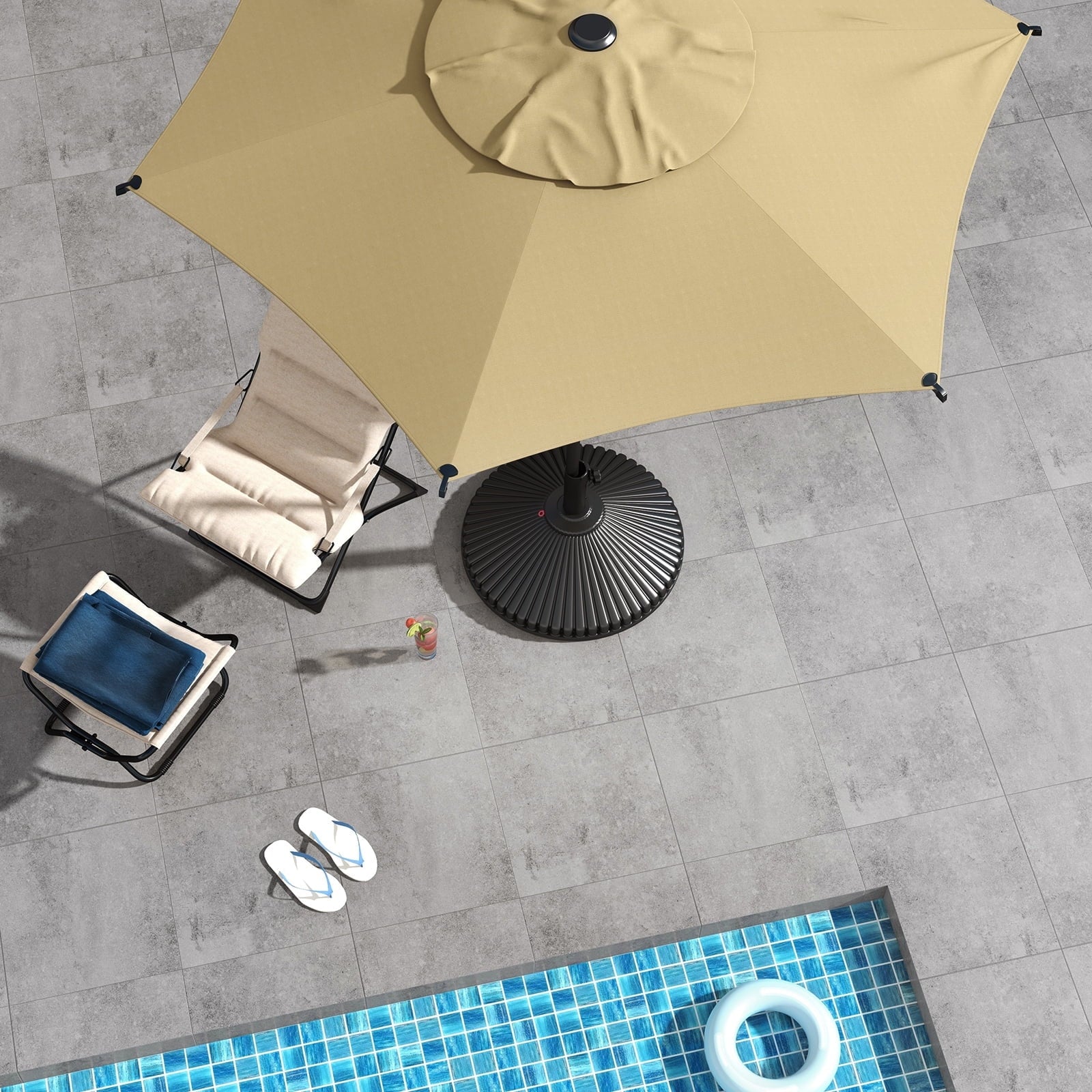 Abba Patio 7.5ft Lyon Outdoor Patio Umbrella Cover Replacement w/ 6 Sturdy Ribs, Brown