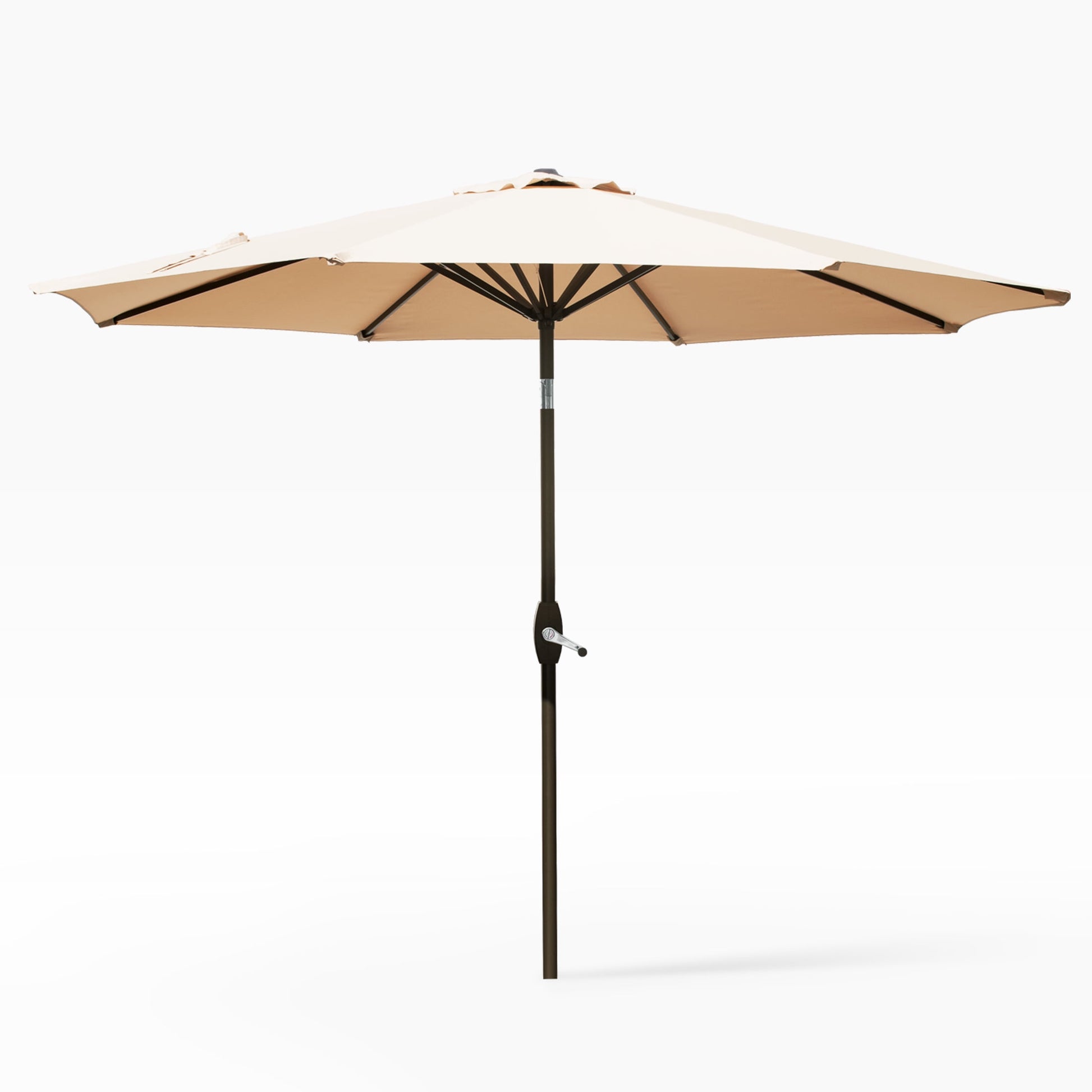 WestinTrends Paolo 9 Ft Outdoor Umbrella, Patio Shade Market Table Umbrella with Push Button Tilt and Easy Open Crank, Beige