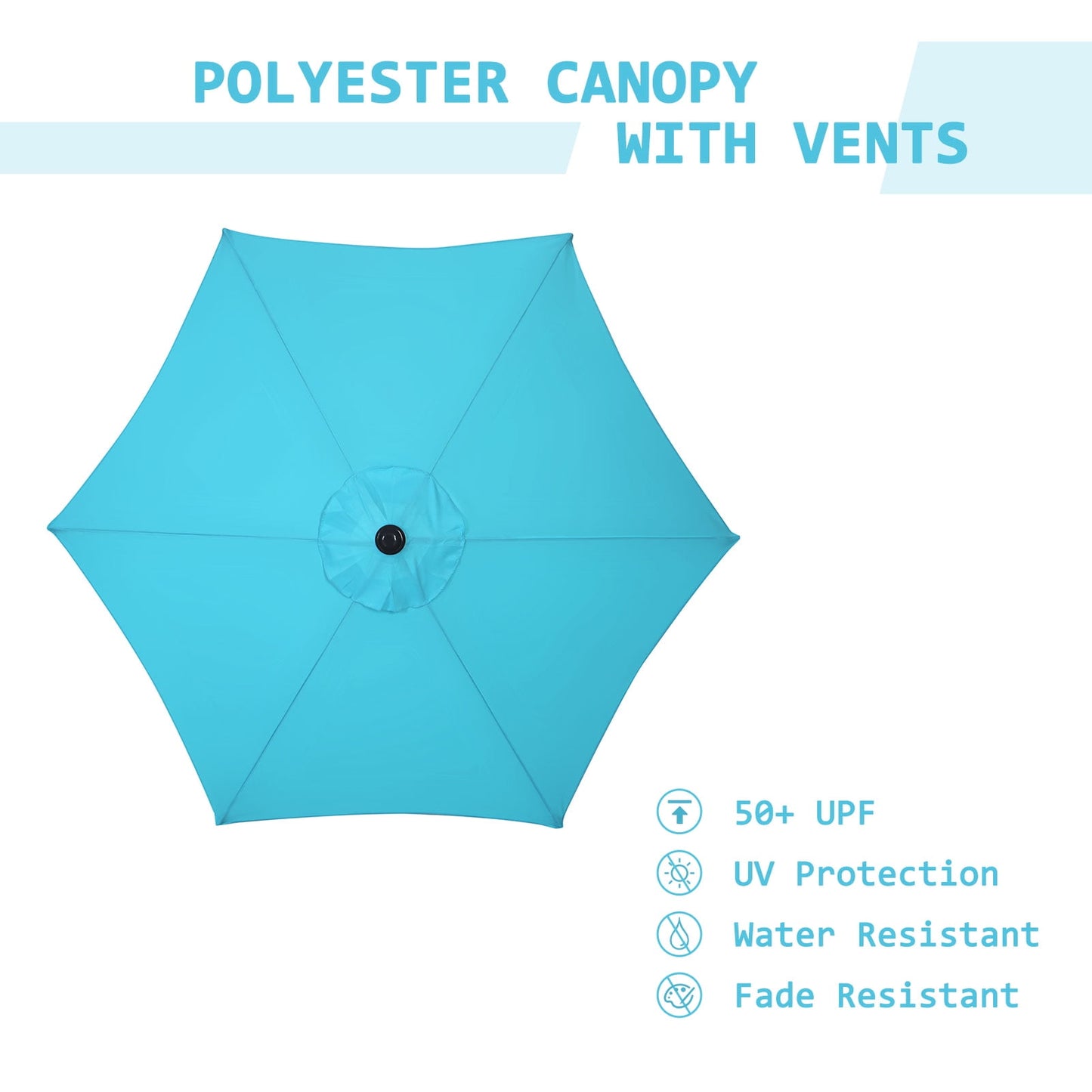 Autlaycil 7.5 ft Patio Umbrella with Tilt and Crank, Adjustable Outdoor Market Umbrellas (BLue)