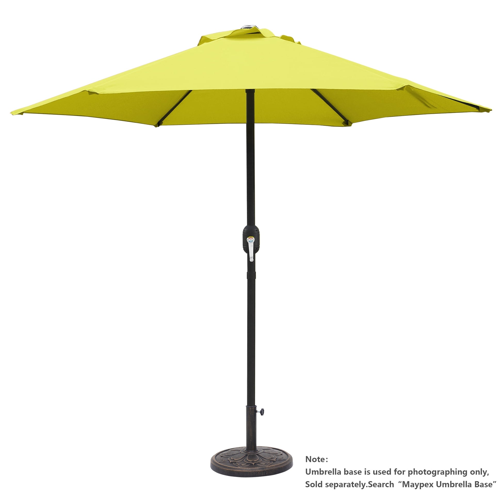 Maypex 7.5ft Patio Umbrella with Crank Handle Outdoor Market Umbrella with 6 Ribs for Garden Deck Backyard Pool, Yellow