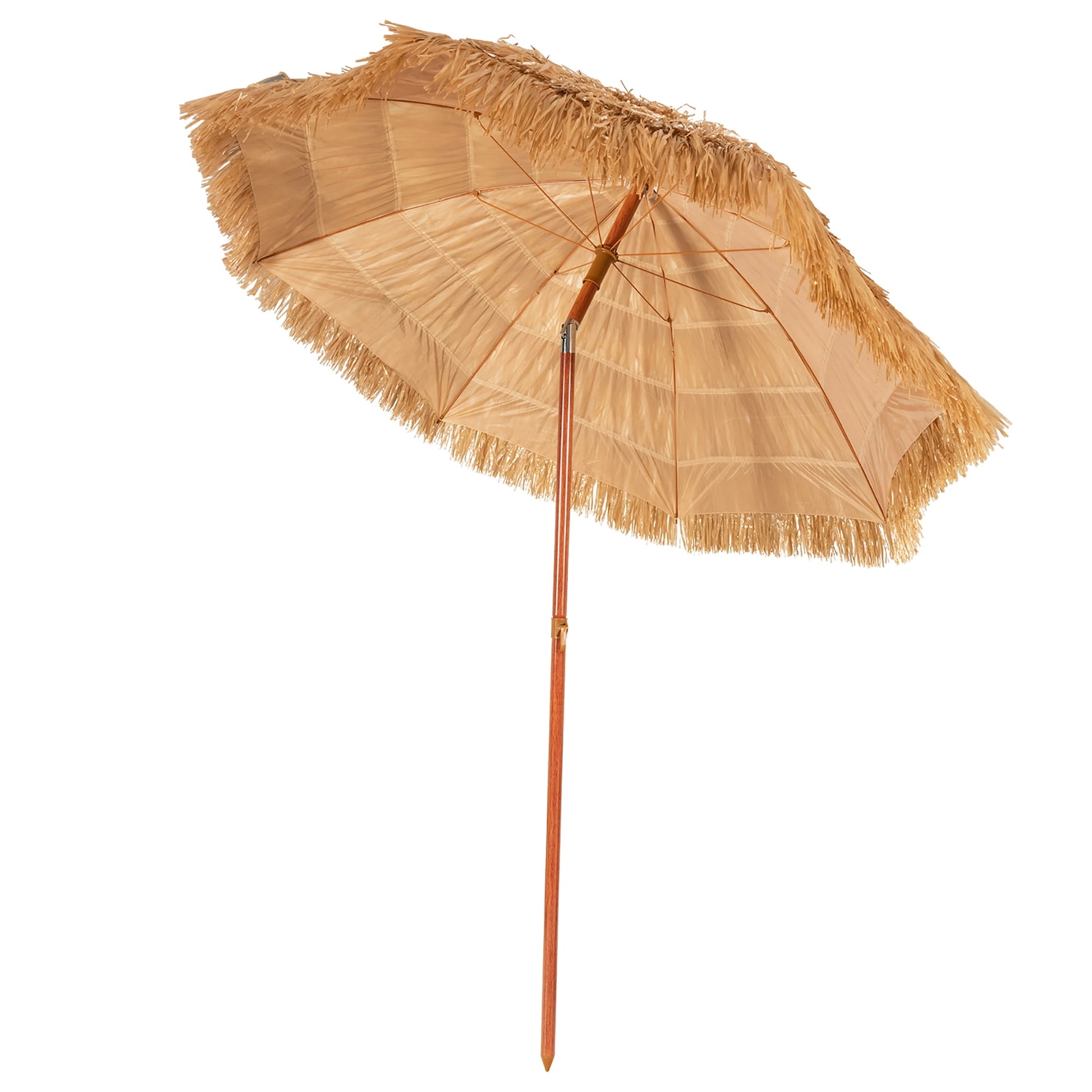 Costway 6.5 FT Thatched Beach Umbrella Tilt Tiki Hawaiian Patio Portable