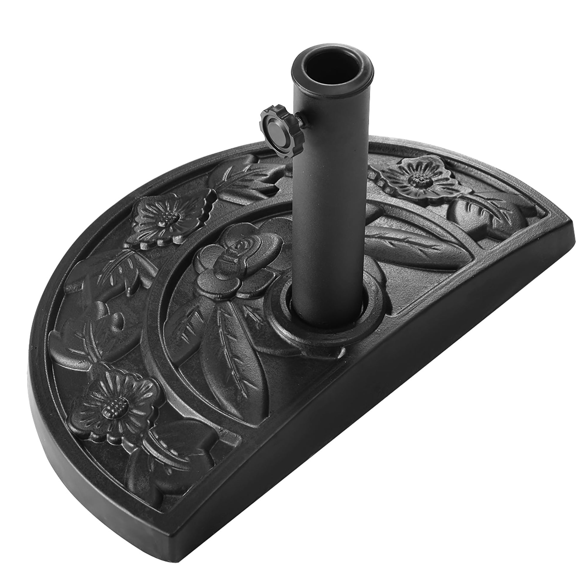 Costway 20'' Outdoor Patio Half Round Umbrella Base Stand Resin Deck Table Sun Shade