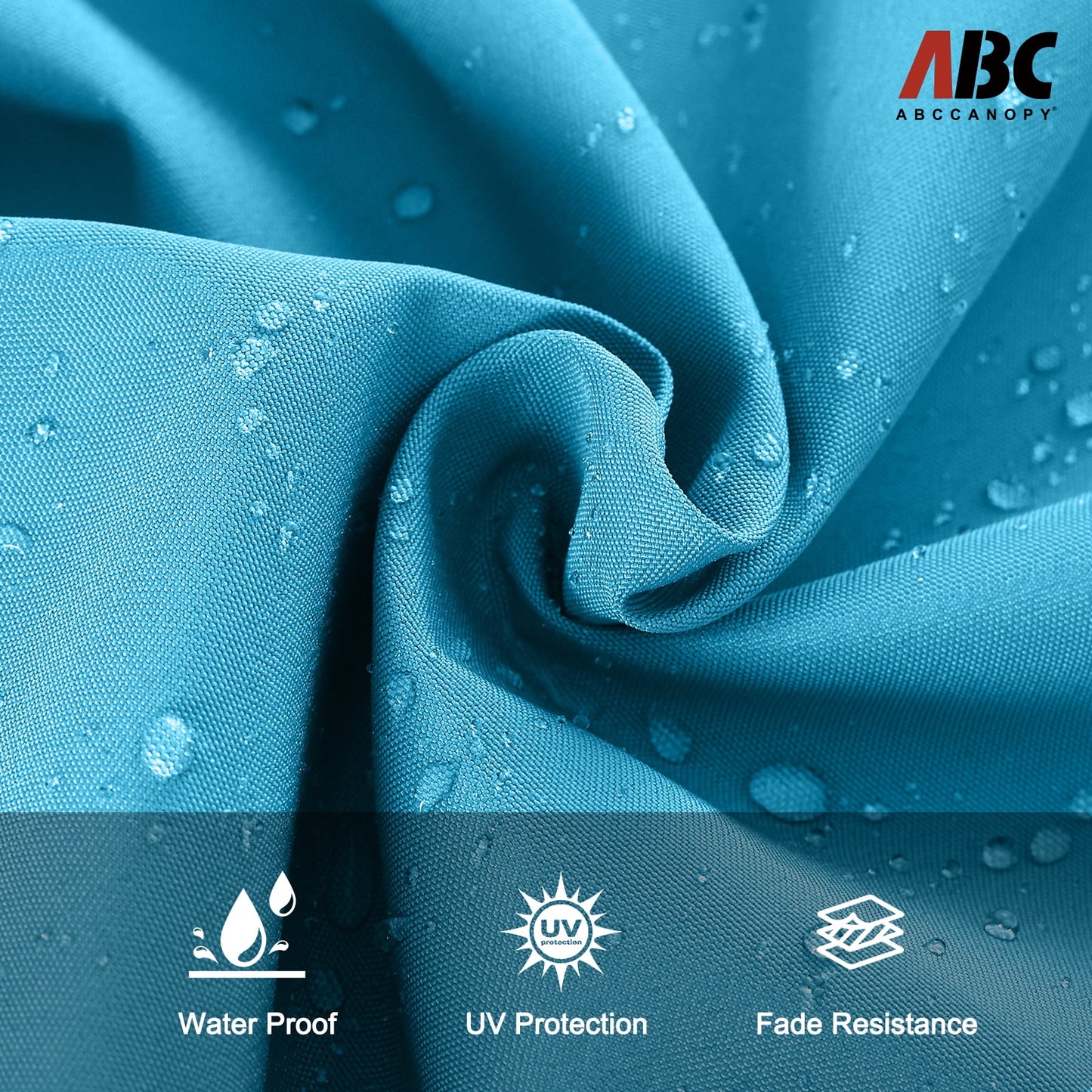 ABCCANOPY 7.5ft Outdoor Market Hand Push Patio Umbrella With Hanging Edge,12+Colors, Turquoise
