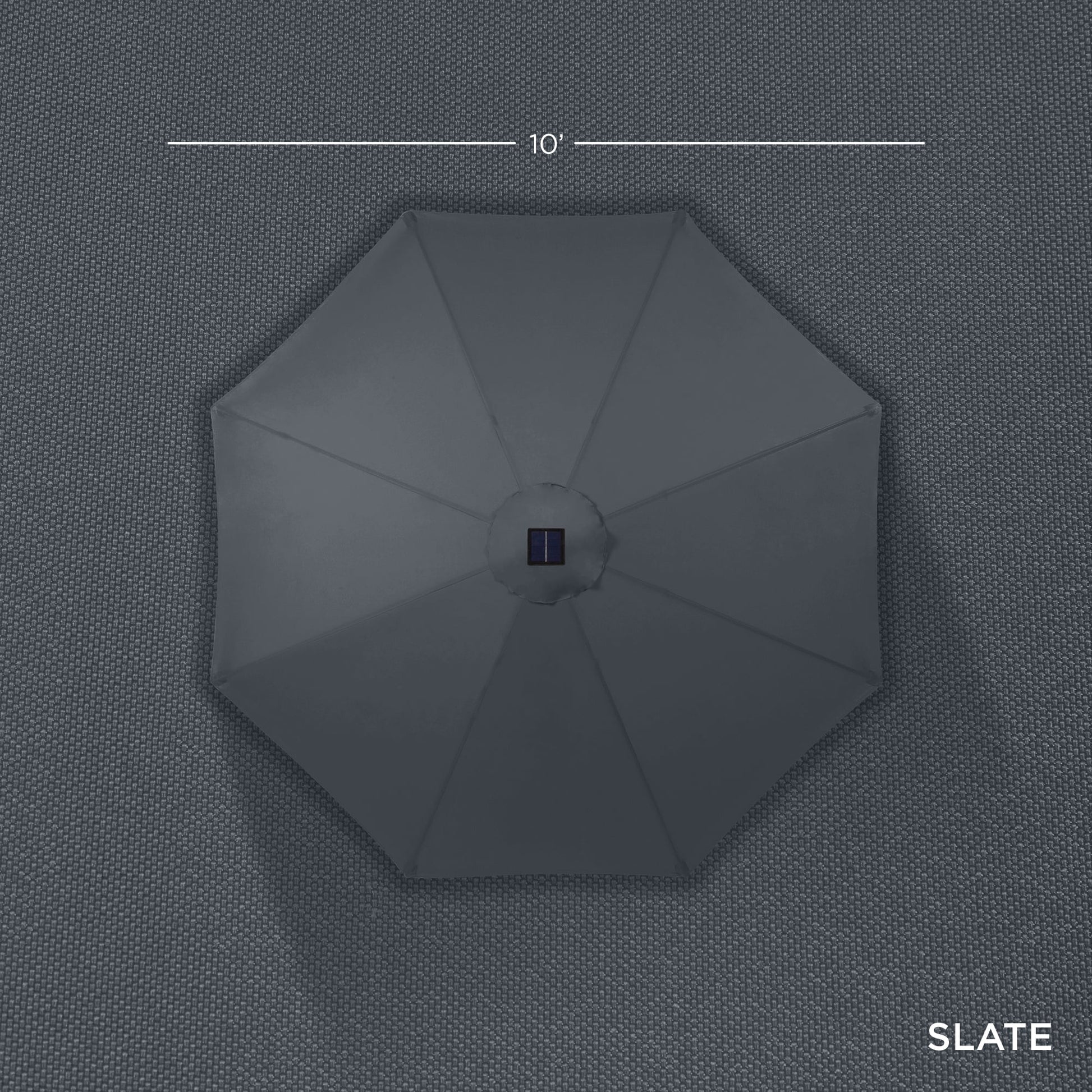 Best Choice Products 10ft Solar LED Lighted Patio Umbrella w/ Tilt Adjustment, UV-Resistant Fabric - Slate