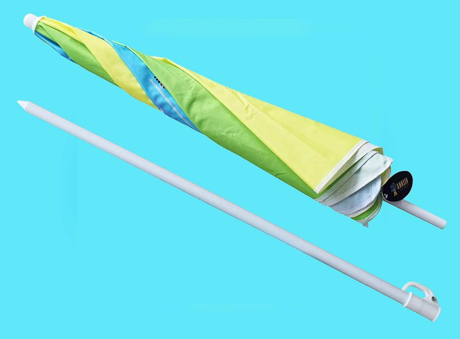 AMMSUN 5ft Seaside Kids Umbrella UPF50+ for Children Sand Water Table Outdoor Play,Boat/Green