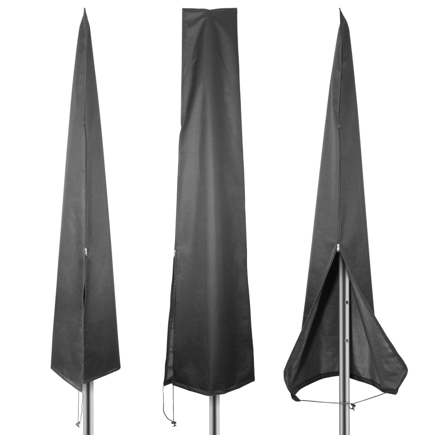 Umbrella Cover, Waterproof Patio Outdoor Umbrella Covers, Protective Umbrella Cover Bag Fit 6ft to 11ft, Black