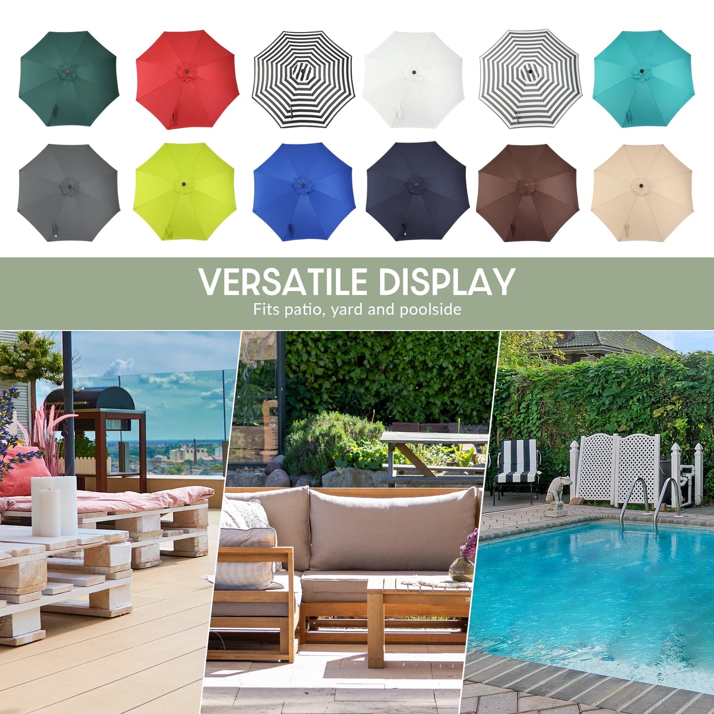 WestinTrends Paolo 9 Ft Outdoor Umbrella, Patio Shade Market Table Umbrella with Push Button Tilt and Easy Open Crank, Beige