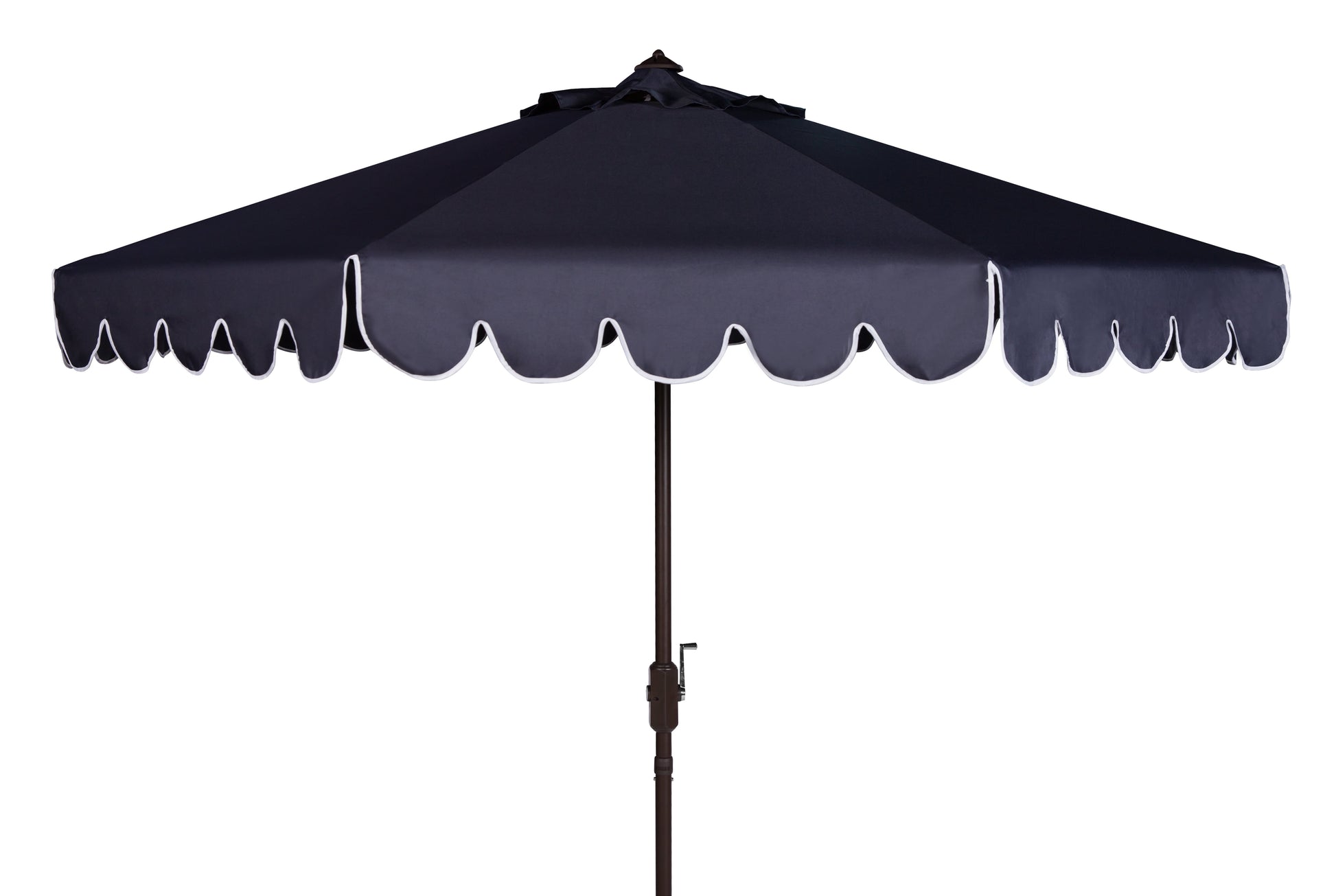 SAFAVIEH Outdoor Collection Venice Single Scallop 9-Foot Tilt Umbrella Navy/White
