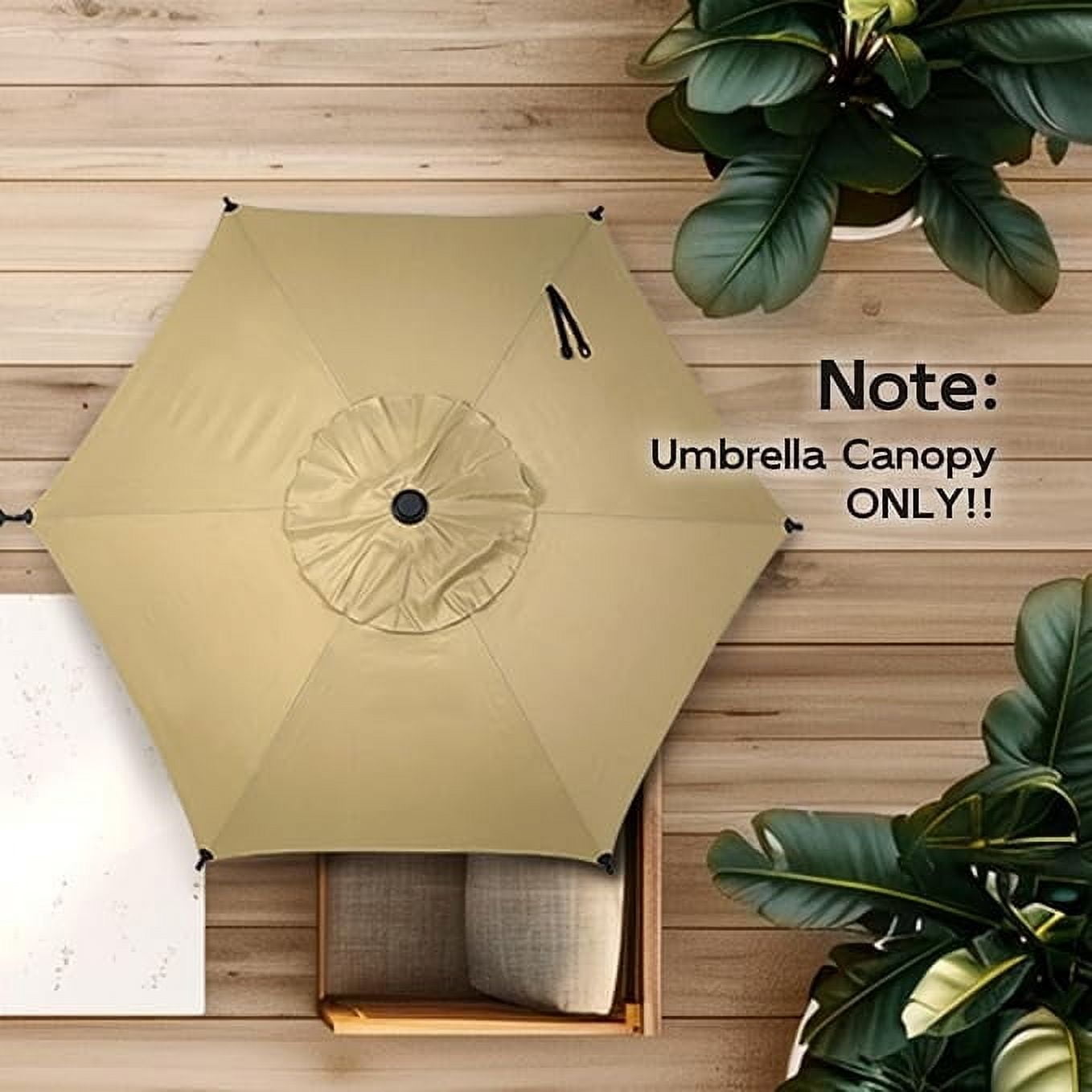 Abba Patio 7.5ft Lyon Outdoor Patio Umbrella Cover Replacement w/ 6 Sturdy Ribs, Brown