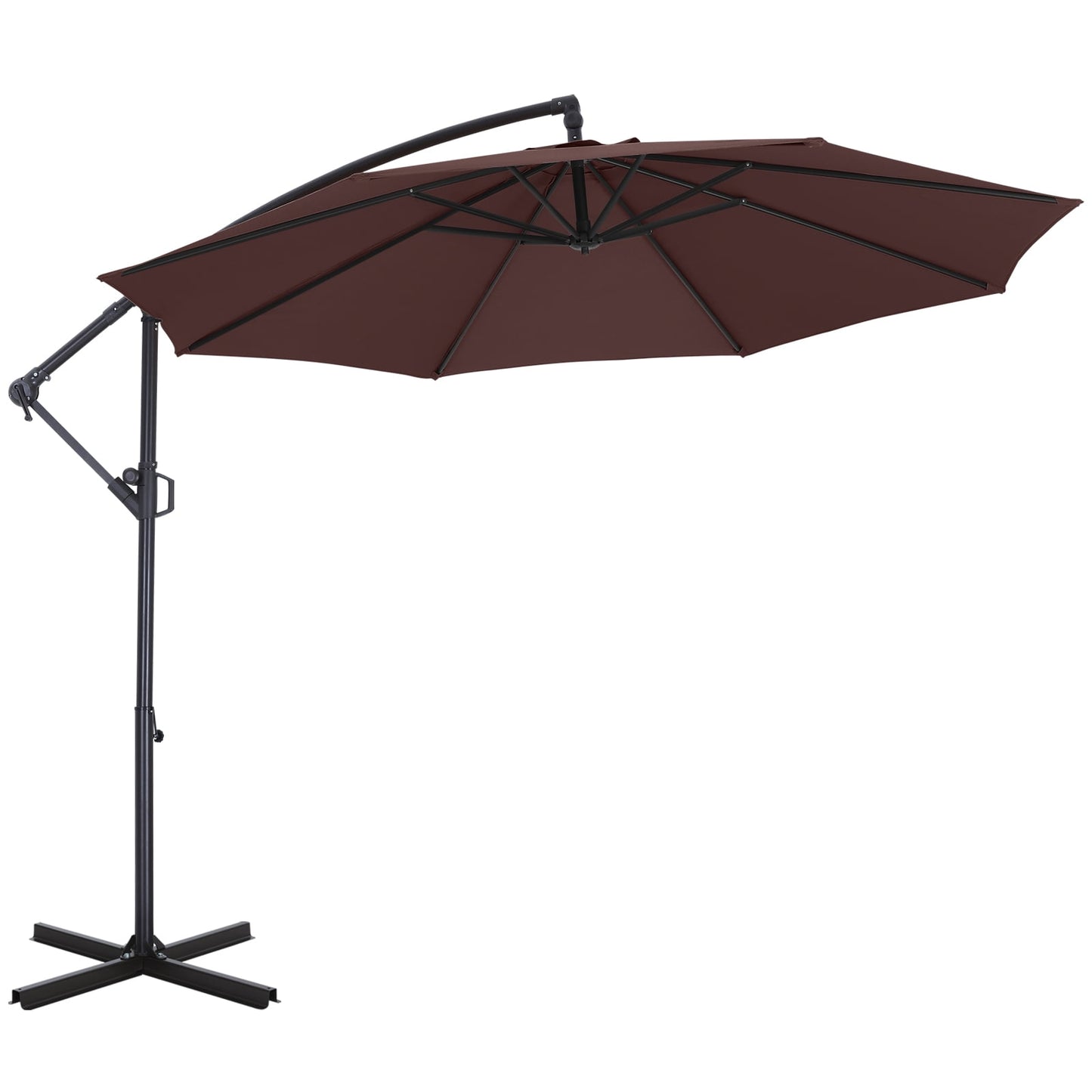 ABCCANOPY 10 FT 360°Rotation Cantilever Patio Umbrella with Crank & Cross Base for Garden, Backyard, Pool and Beach, 12+ Colors(Light Gray)