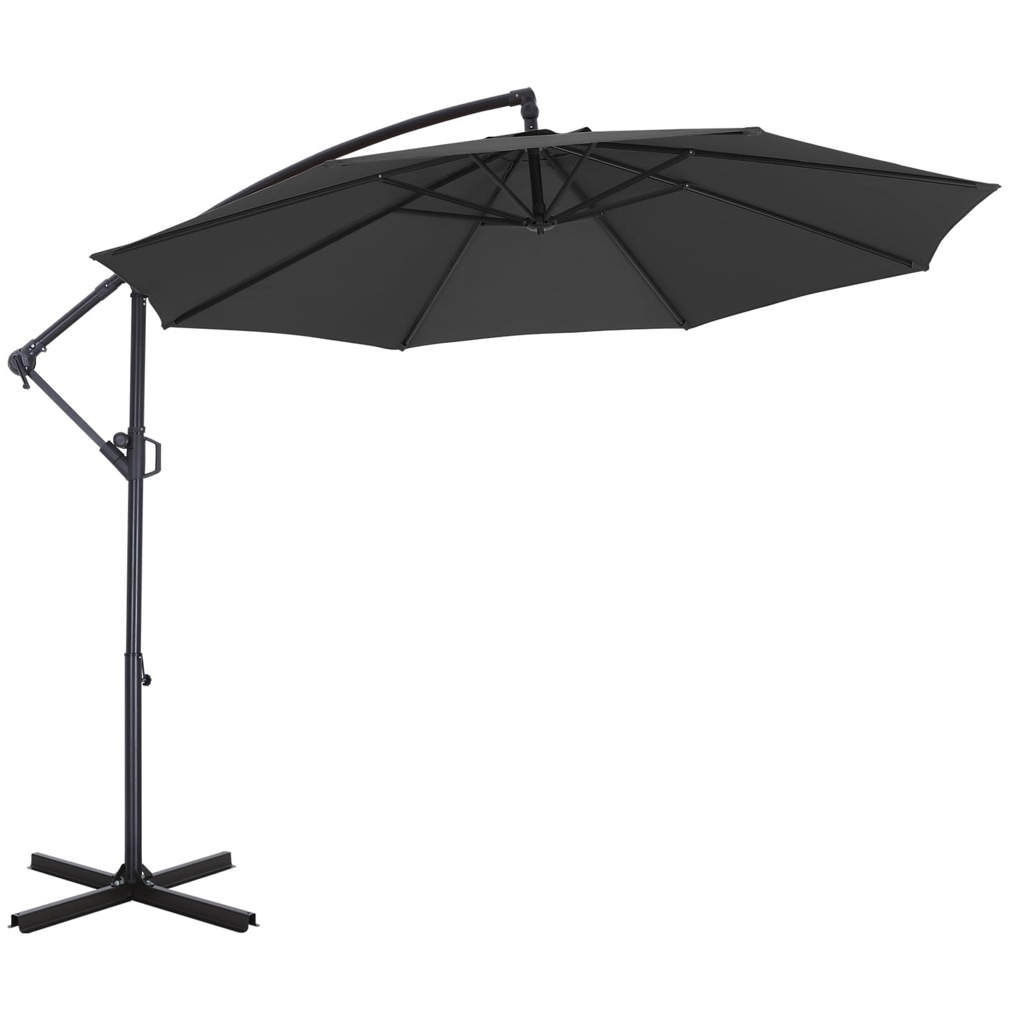 ABCCANOPY 10 FT 360°Rotation Cantilever Patio Umbrella with Crank & Cross Base for Garden, Backyard, Pool and Beach, 12+ Colors(Light Gray)