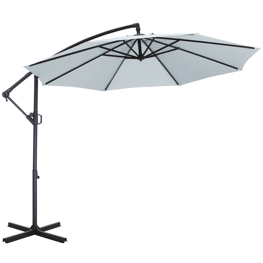 ABCCANOPY 10 FT 360°Rotation Cantilever Patio Umbrella with Crank & Cross Base for Garden, Backyard, Pool and Beach, 12+ Colors(Light Gray)