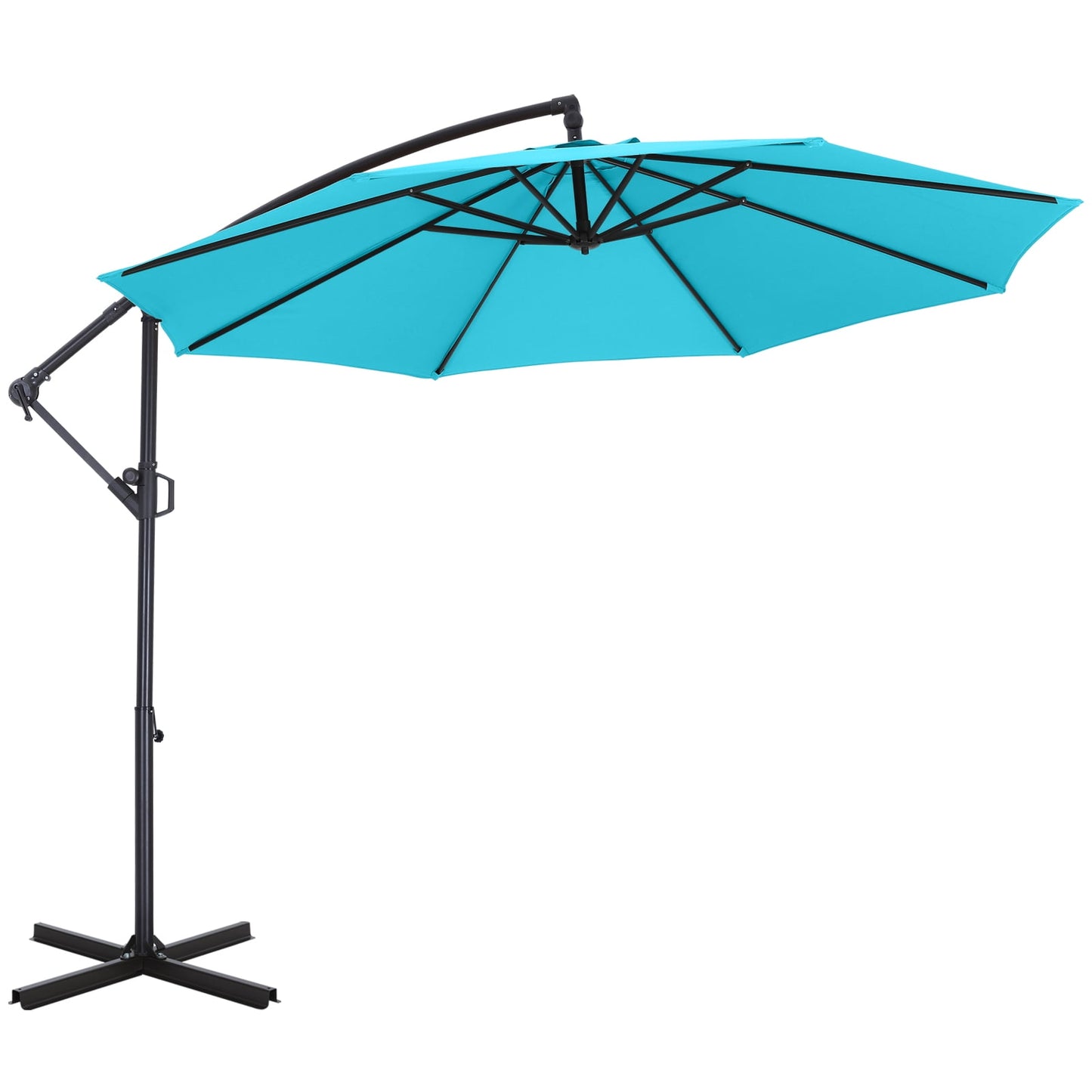 ABCCANOPY 10 FT 360°Rotation Cantilever Patio Umbrella with Crank & Cross Base for Garden, Backyard, Pool and Beach, 12+ Colors(Light Gray)