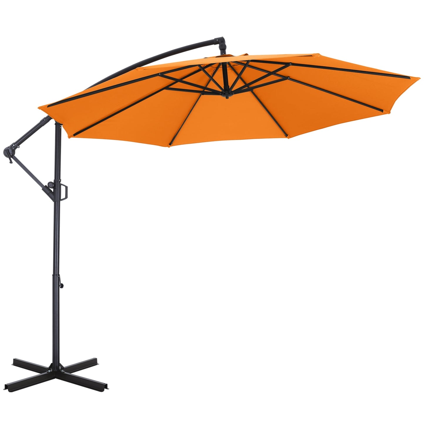 ABCCANOPY 10 FT 360°Rotation Cantilever Patio Umbrella with Crank & Cross Base for Garden, Backyard, Pool and Beach, 12+ Colors(Light Gray)