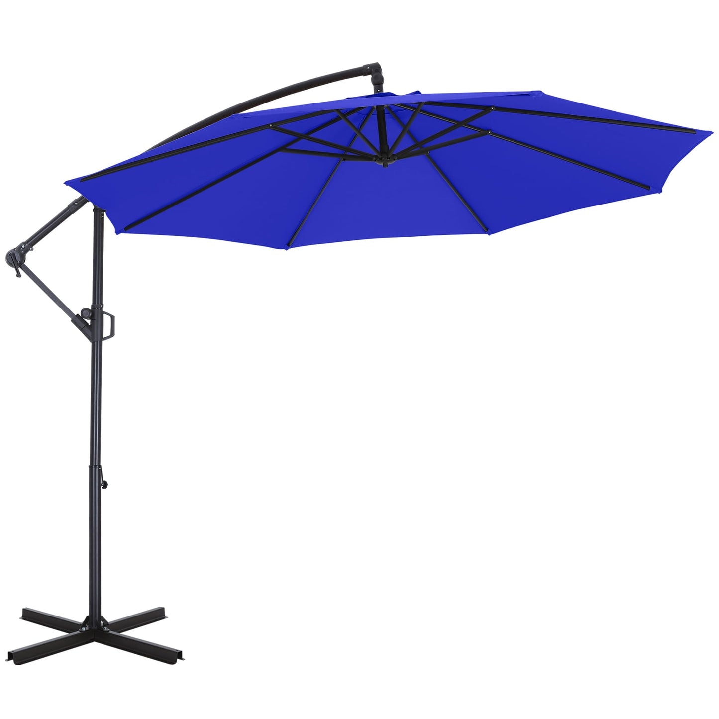 ABCCANOPY 10 FT 360°Rotation Cantilever Patio Umbrella with Crank & Cross Base for Garden, Backyard, Pool and Beach, 12+ Colors(Light Gray)