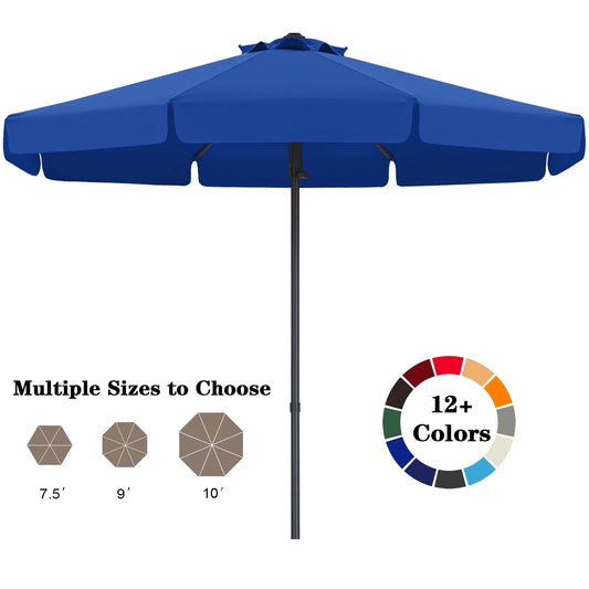 ABCCANOPY 9ft Outdoor Market Hand Push Patio Umbrella With Hanging Edge,12+Colors, Blue