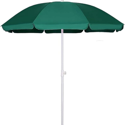 AMMSUN 6ft Green Round Outdoor Picnic Portable Market Patio Umbrella,Push Up & Tilt & Carry Bag