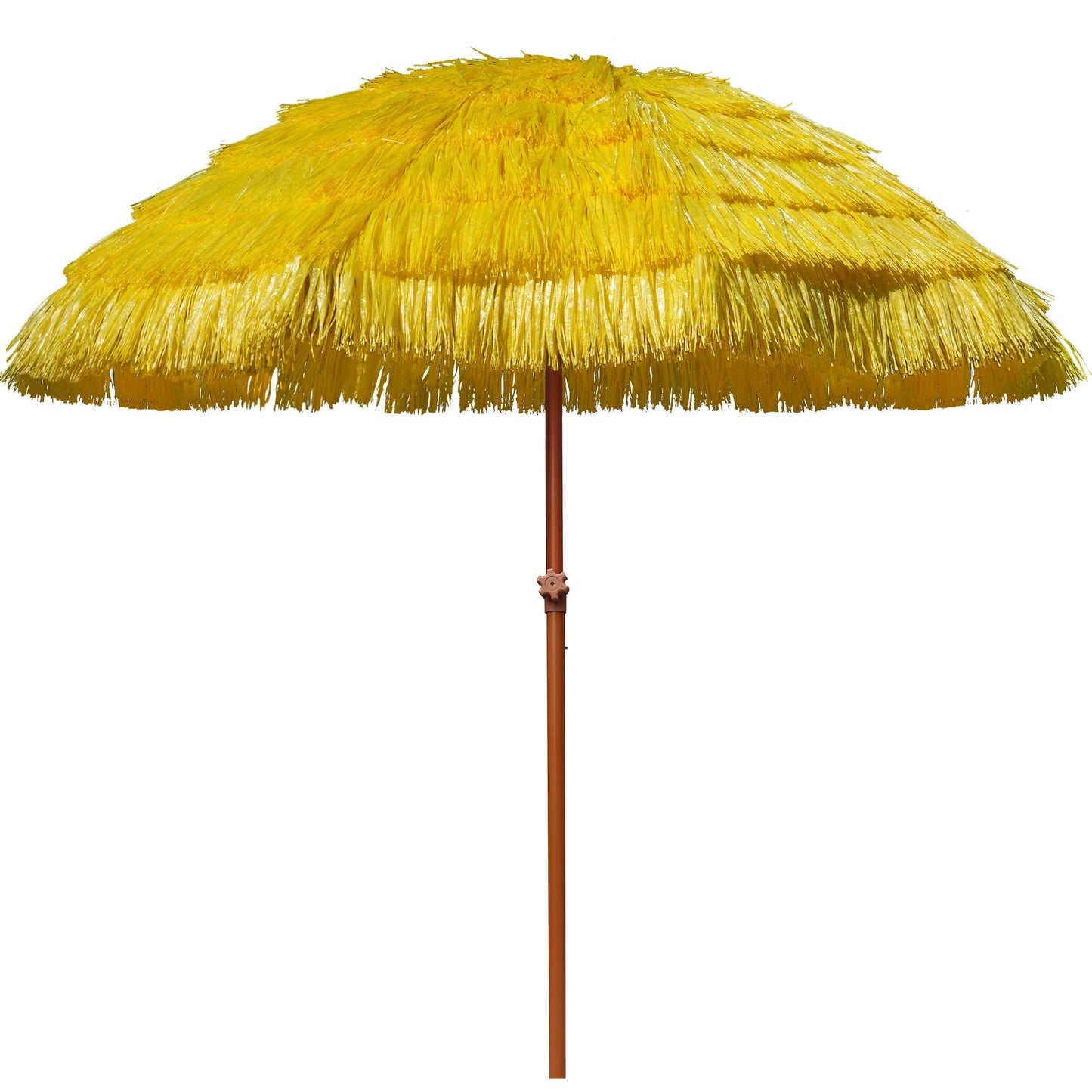 AMMSUN 7.5ft Hula Thatched Hawaiian Tiki Straw Outdoor Umbrella for Pool Patio Beach UPF50+,Brown