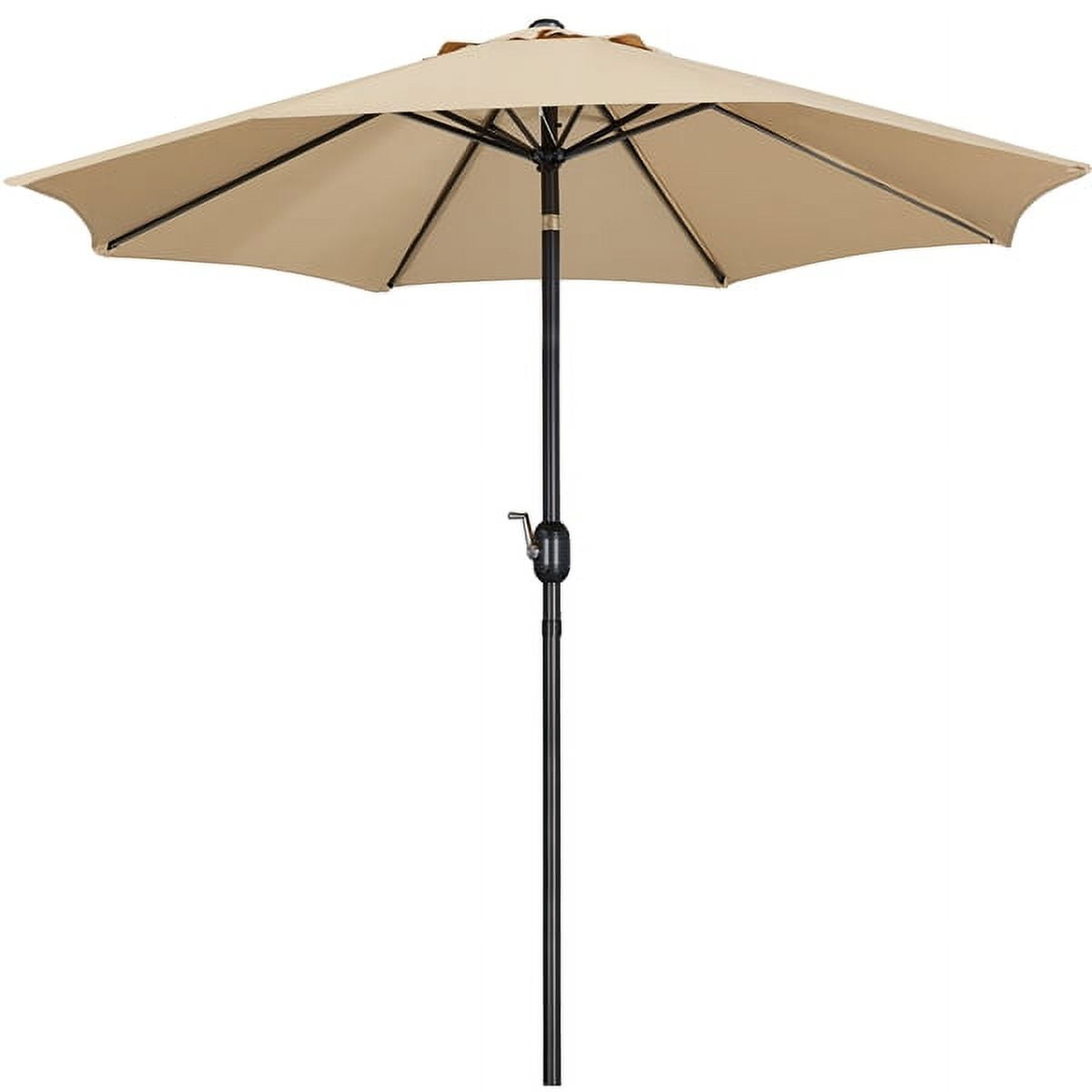 Alden Design 7.5 Foot Patio Umbrella with Crank and Push Button to Tilt, Red