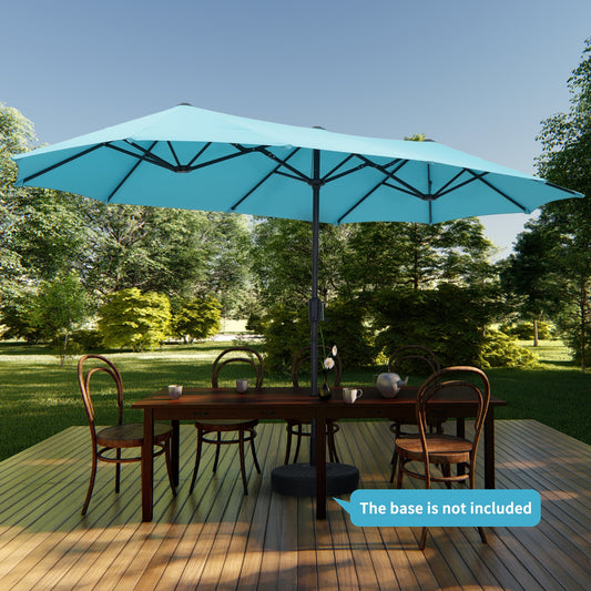 Autlaycil 13 FT Patio Umbrella with Sun Protection & Easy Crank for Deck Pool Patio, Sky Blue