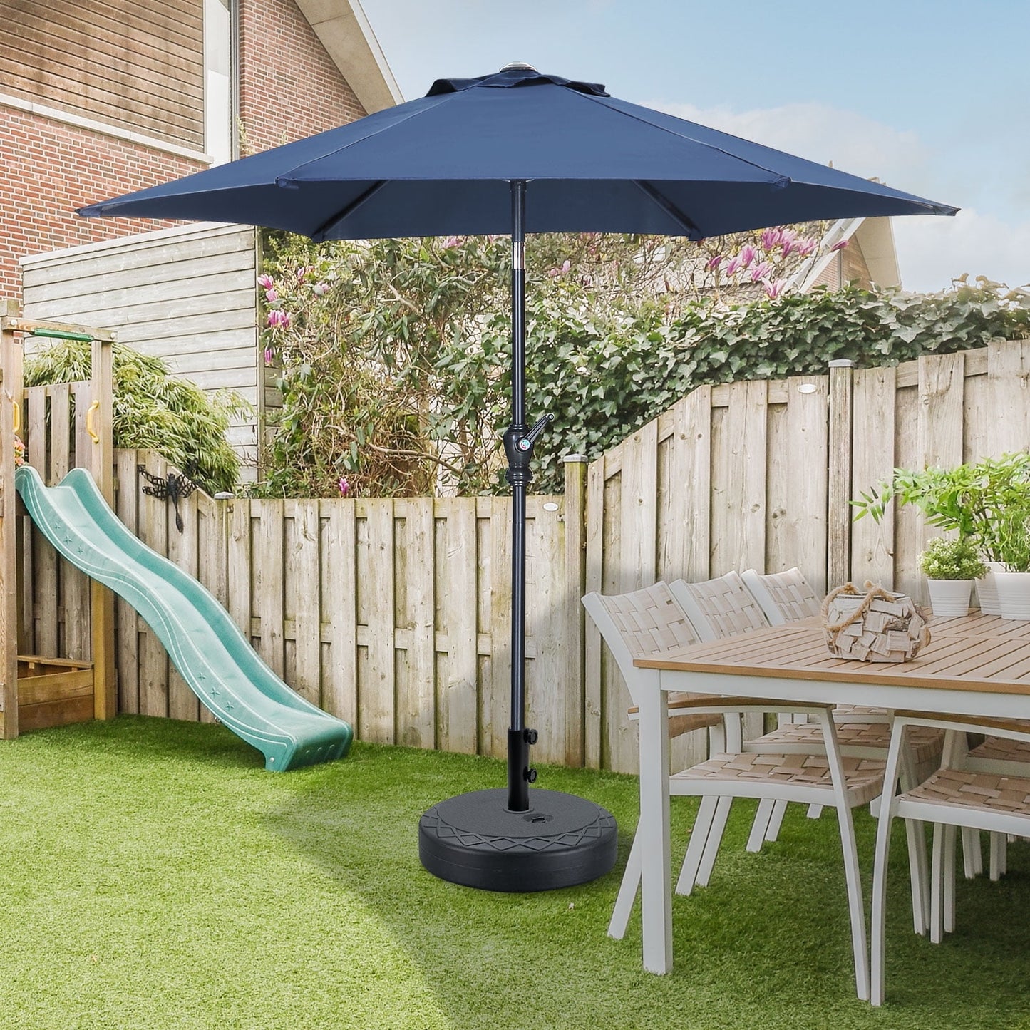 Autlaycil 7.5FT Patio Umbrellas with Push Button Tilt and Crank, Khaki
