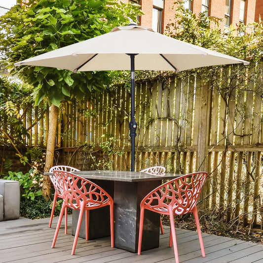 Autlaycil 7.5FT Patio Umbrellas with Push Button Tilt and Crank, Khaki