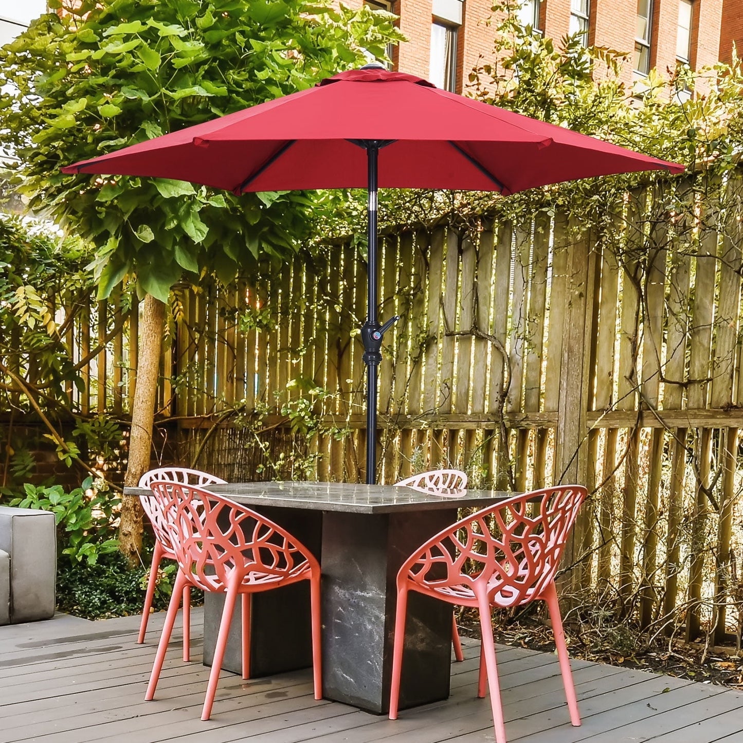 Autlaycil 7.5FT Patio Umbrellas with Push Button Tilt and Crank, Khaki