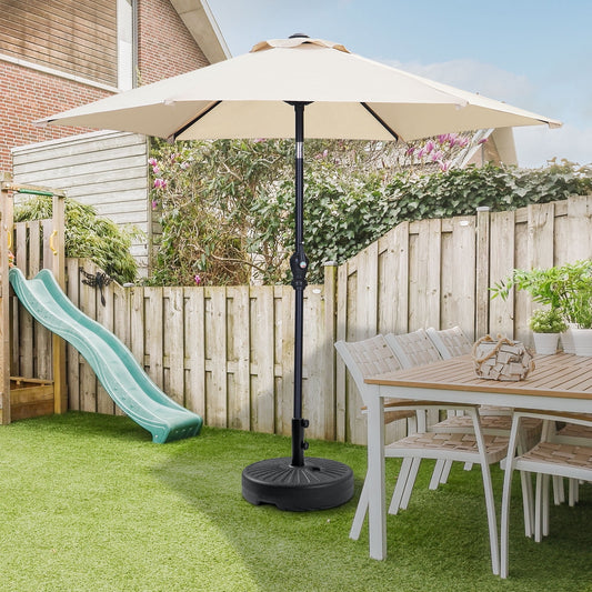 Autlaycil 7.5ft Outdoor Patio Umbrella with Umbrella Weighted Base, Push Button Tilt and Crank, Patio Table Market Umbrella, UV Protection Waterproof for Garden, Deck, Backyard, Pool, Khaki