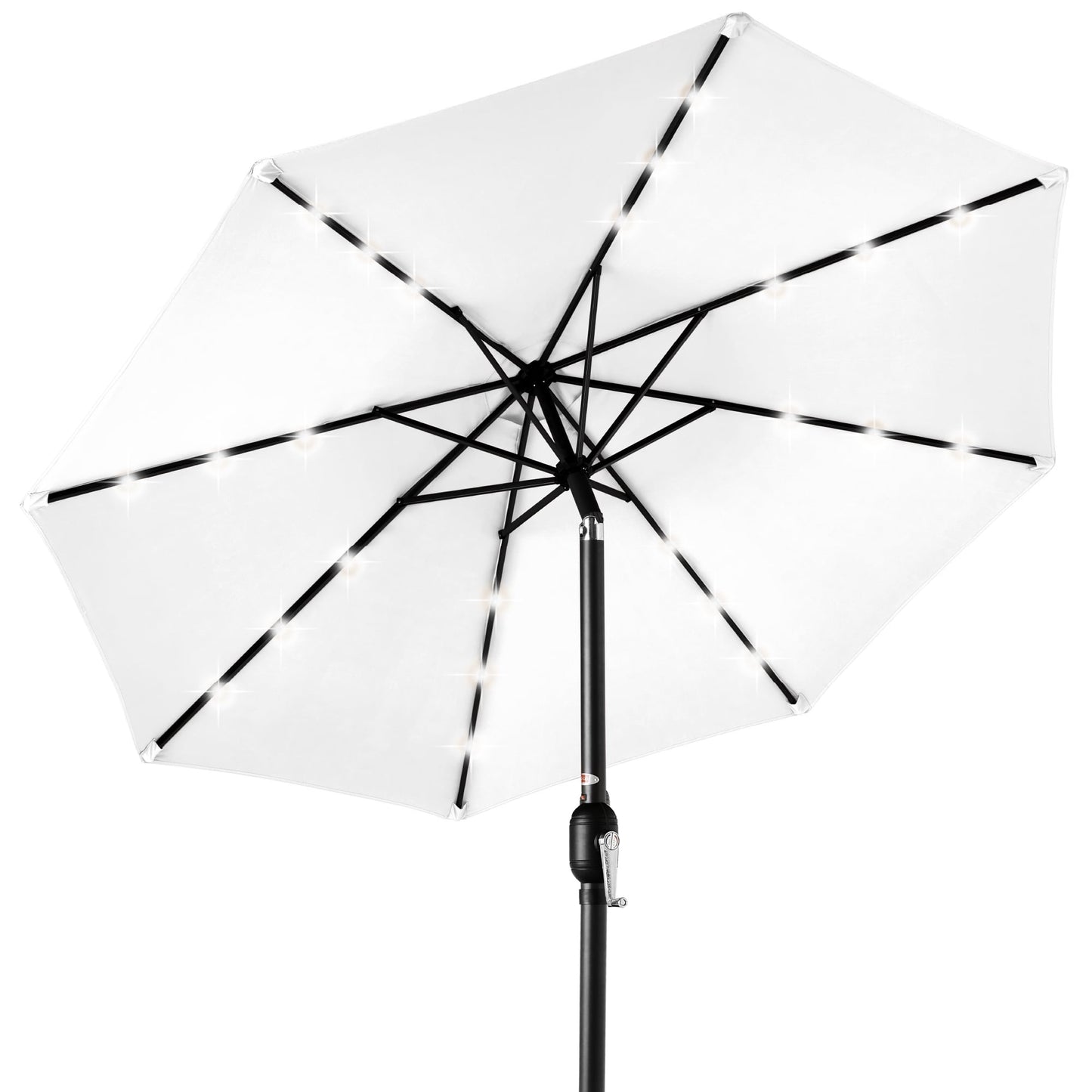 Best Choice Products 10ft Solar LED Lighted Patio Umbrella w/ Tilt Adjustment, UV-Resistant Fabric - Slate