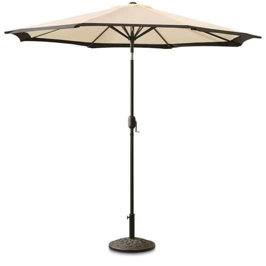 CASTLECREEK 9' Two-Tone Deluxe Market Patio Umbrella, Khaki/Black