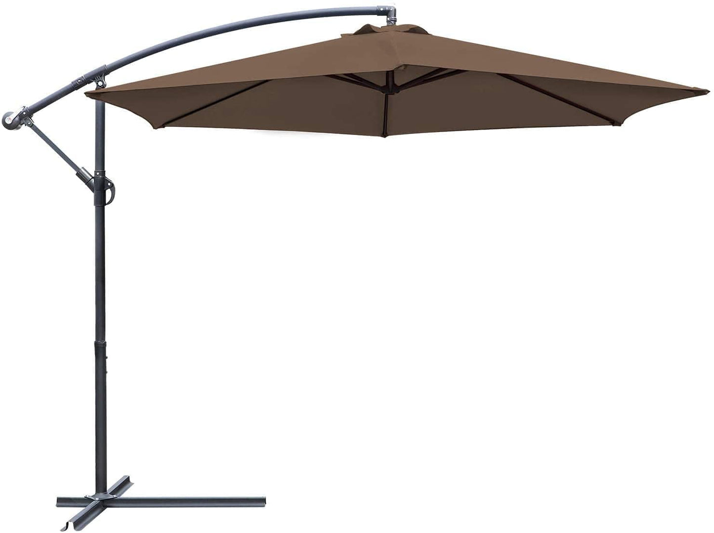 Devoko 10ft Patio Offset Umbrella Outdoor Hanging Umbrellas, White