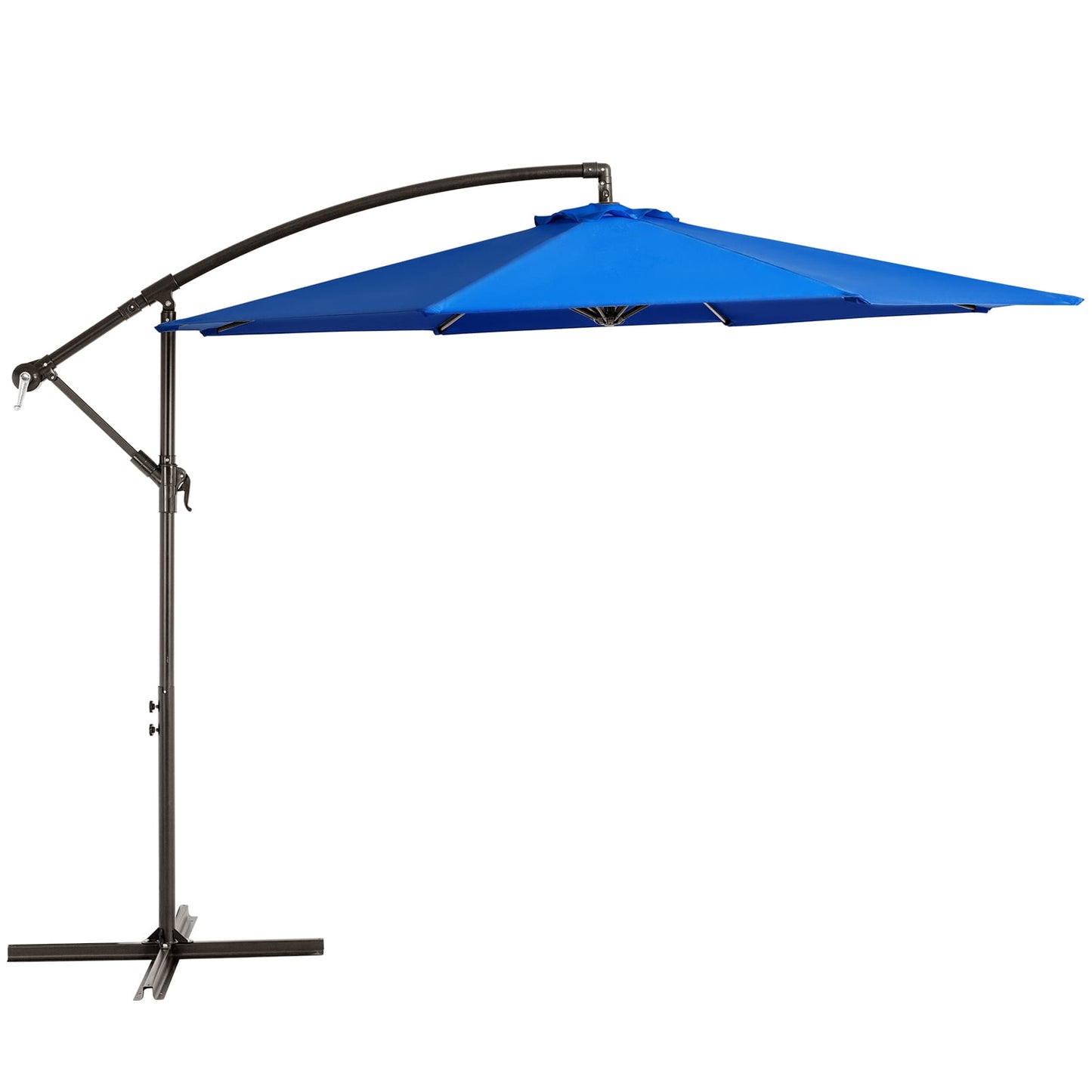 JUSTLET 10ft Offset Hanging Outdoor Cantilever Patio Umbrella for Garden, Navy Blue