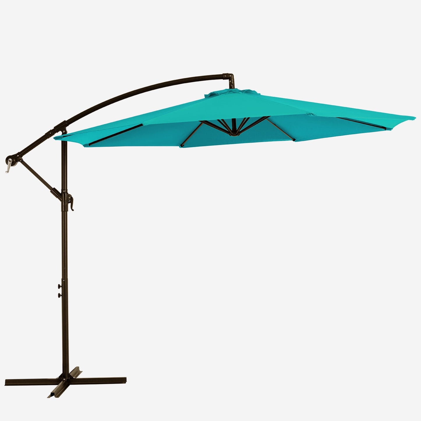 JUSTLET 10ft Offset Hanging Outdoor Cantilever Patio Umbrella for Garden, Navy Blue