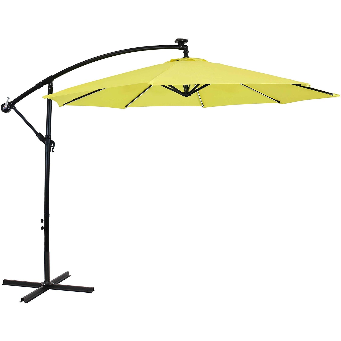 JUSTLET 10ft Offset Hanging Outdoor Cantilever Patio Umbrella for Garden, Navy Blue