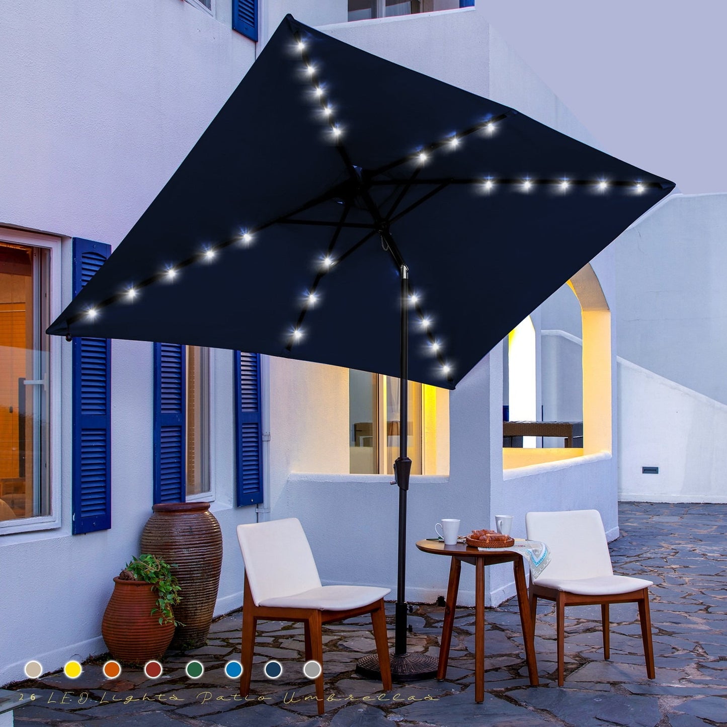 JUSTLET Heavy Duty Patio Umbrella Base Stand – Weather-Resistant Outdoor Parasol Holder with Black Finish, for Backyard, Garden, Deck, or Poolside Use