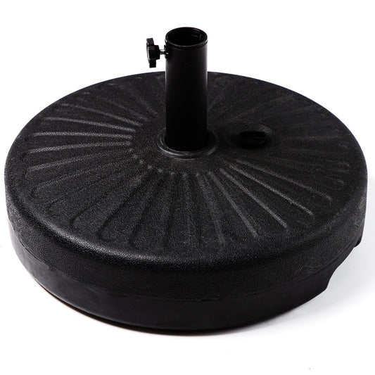 JUSTLET Heavy Duty Patio Umbrella Base Stand – Weather-Resistant Outdoor Parasol Holder with Black Finish, for Backyard, Garden, Deck, or Poolside Use