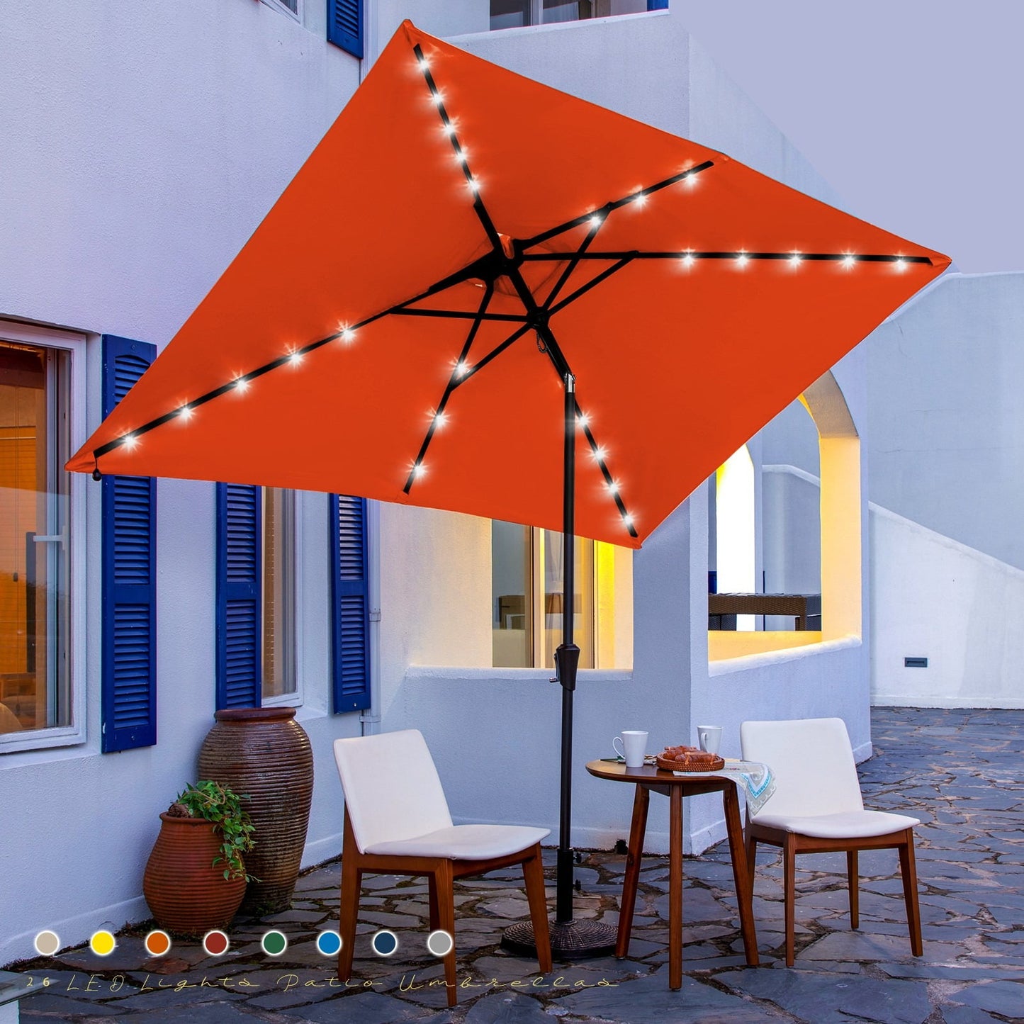 JUSTLET Heavy Duty Patio Umbrella Base Stand – Weather-Resistant Outdoor Parasol Holder with Black Finish, for Backyard, Garden, Deck, or Poolside Use