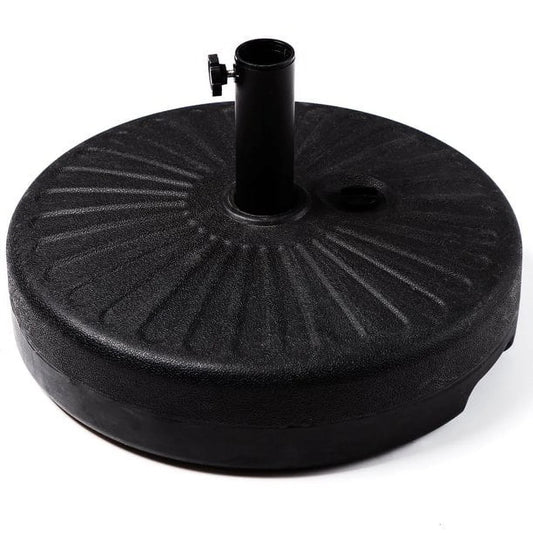 JUSTLET Heavy Duty Plastic Patio Umbrella Base, Black Round