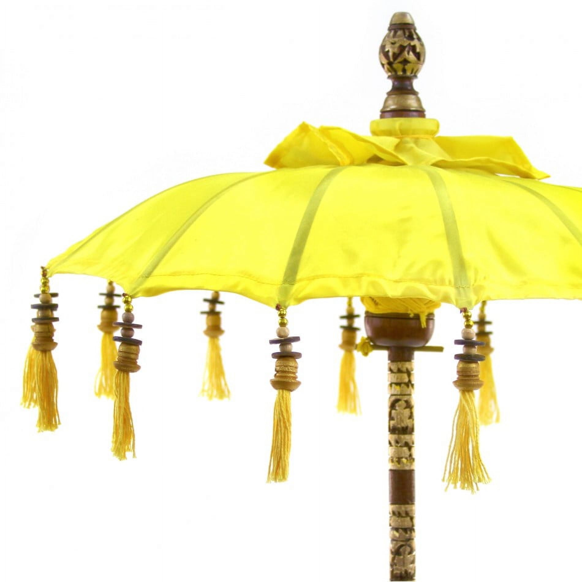 Koyal Wholesale Bali Umbrella Stand, Yellow 34-Inch Tall Moroccan Style Home Decor Items, Free Standing Umbrella
